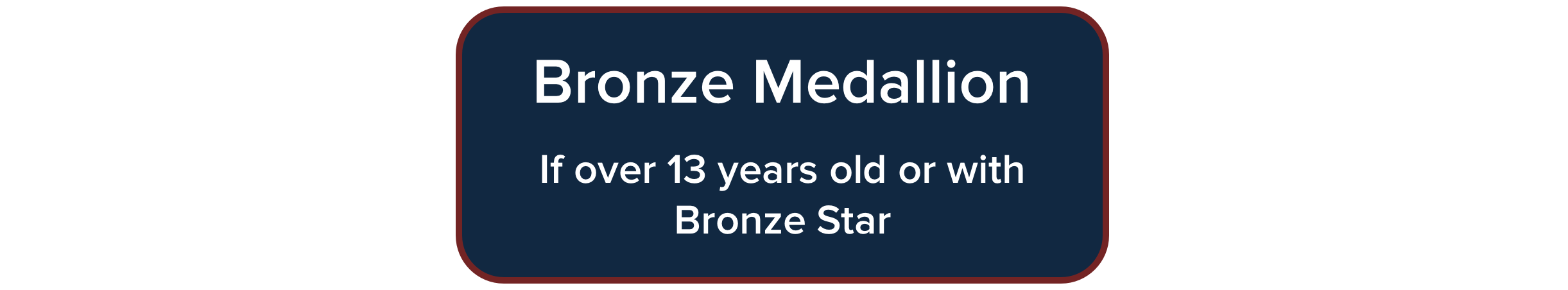 Bronze Medallion Course for over 13 years of age, or with Bronze Star Certification