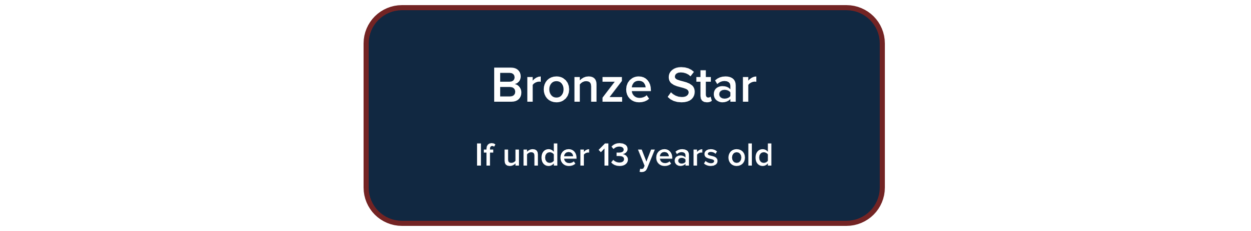 Bronze Star Course for under 13 years of age